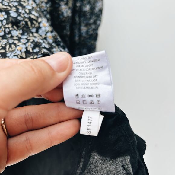 Shona Joy Denise Pintuck Babydoll Mini Balloon Puff Sleeve Short Floral Dress 10 - Picture 15 of 16